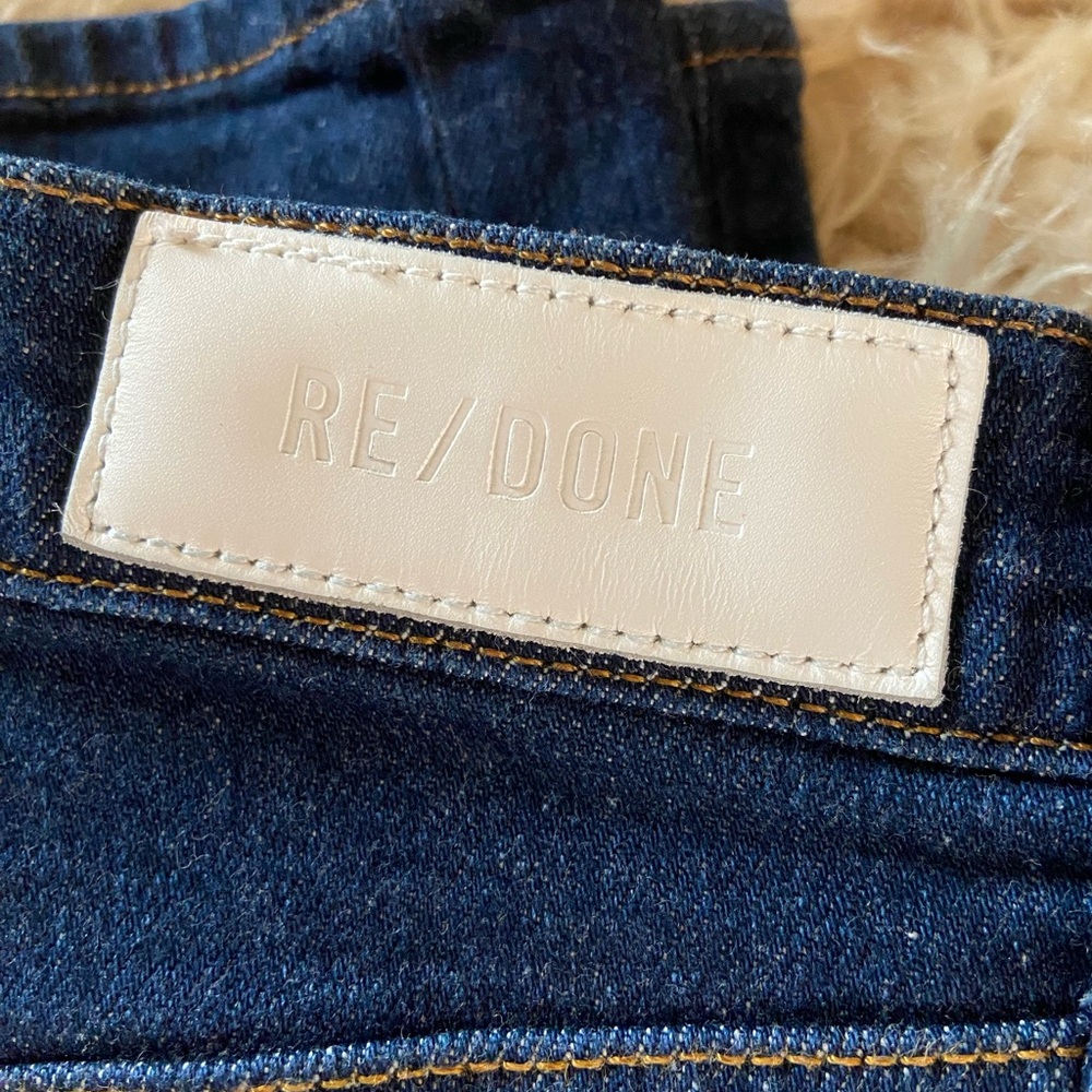 Re/Done High Rise Dark Blue Jeans - Picture 2 of 7